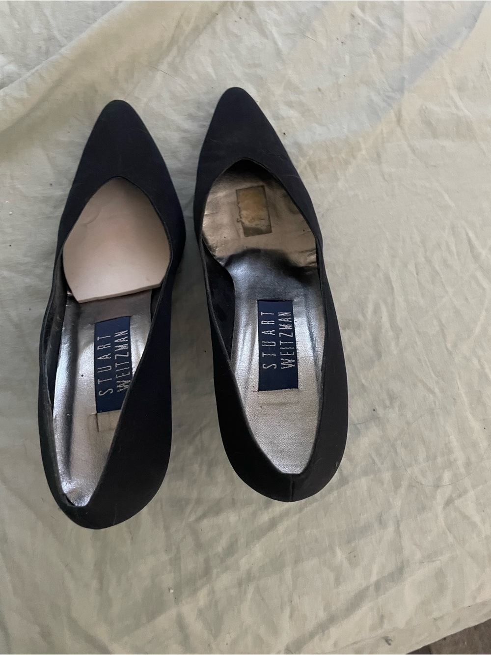 Stuart Weitzman Black Pointed-Toe Women's Heels